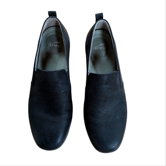 Dansko Linley Black Burnished Leather Slip On Loafer Size 38 - Picture 3 of 11